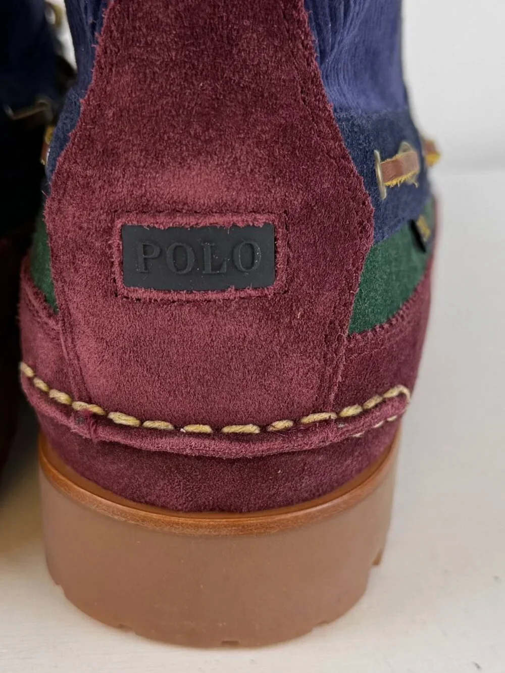 Men's 9 -Polo Ralph Lauren Country Ranger Mid Colorblock Suede Corduroy Boots