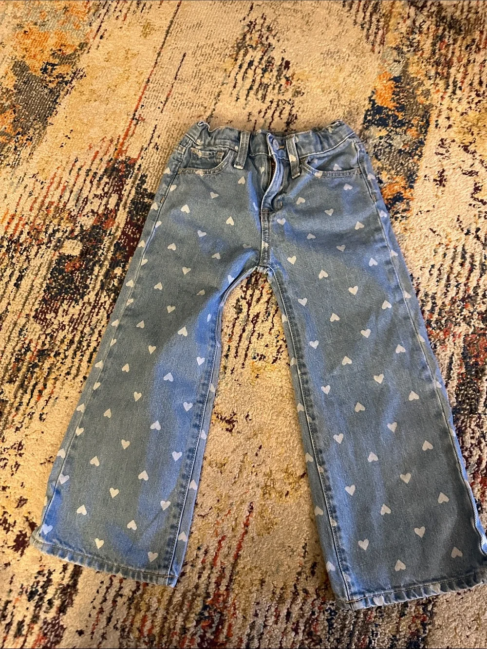 Old Navy Light Blue Heart Print Jeans for Kids