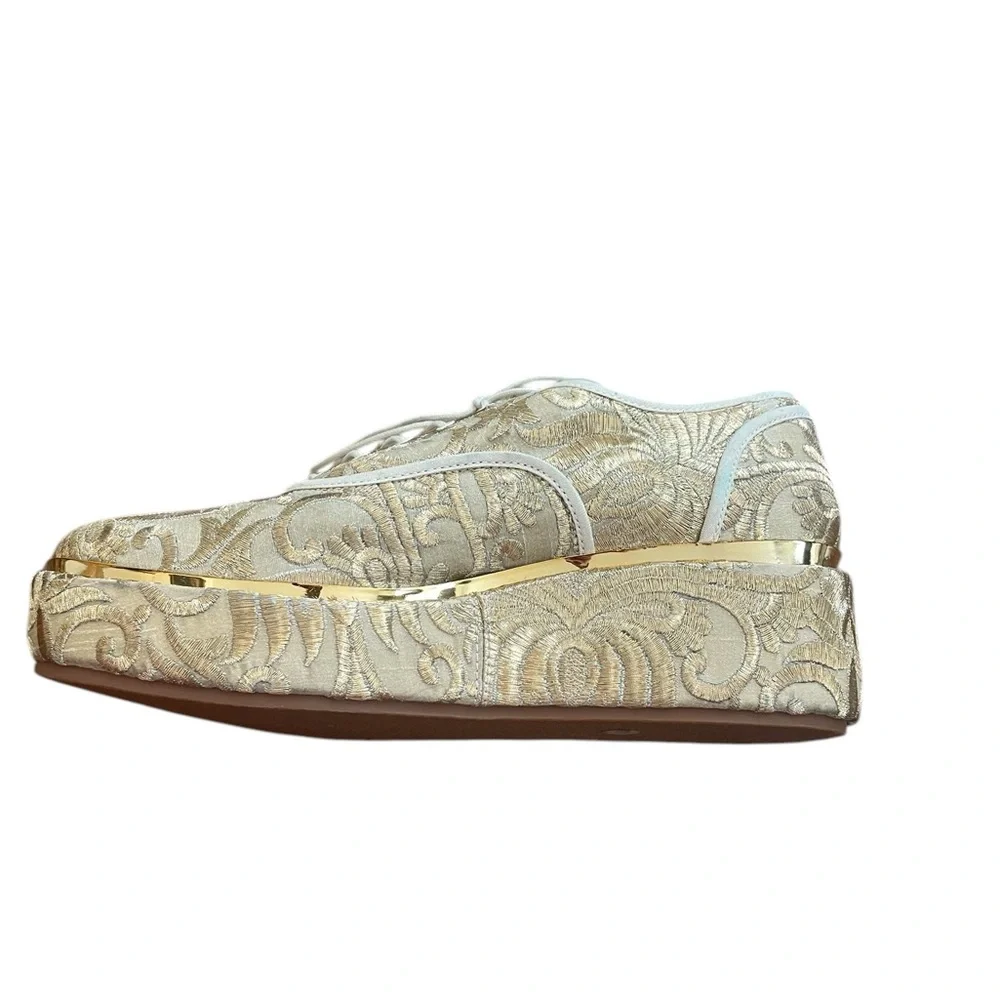 Tory Burch Arden Platform Oxford Embroidered Shoes