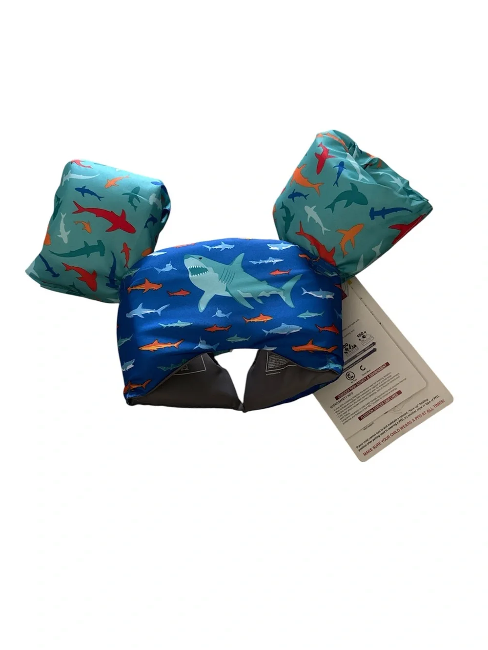 Child/Enfant Swim Trainer Life jacket sharks Arm Float and Vest 33-55 LBS