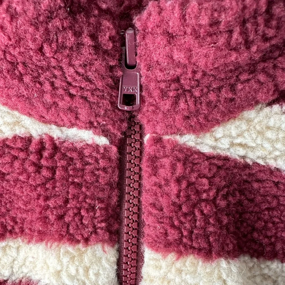 🤎 GYMBOREE Quarter zip jacket coat size XS 3T 4T maroon tan fleece coat warm