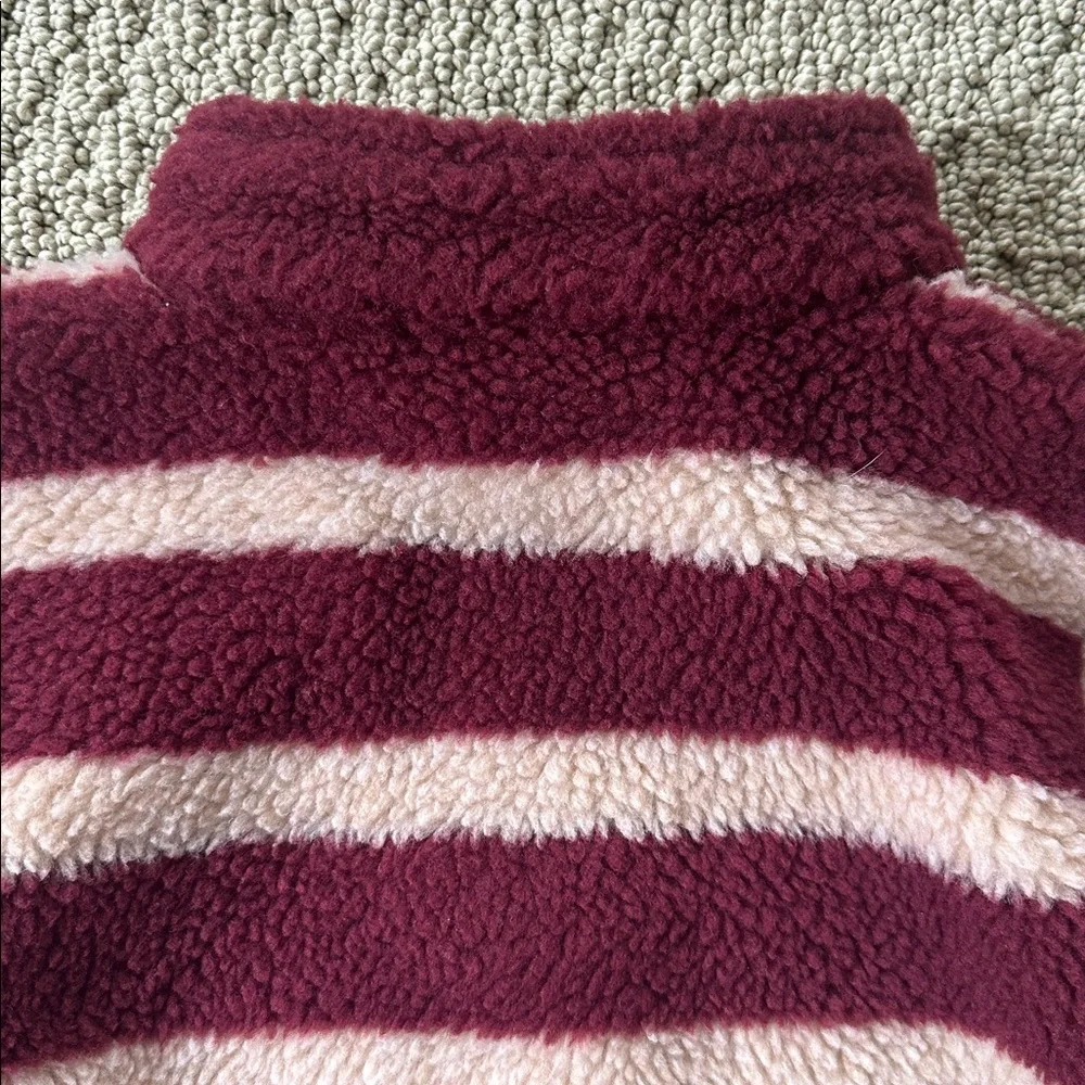 🤎 GYMBOREE Quarter zip jacket coat size XS 3T 4T maroon tan fleece coat warm