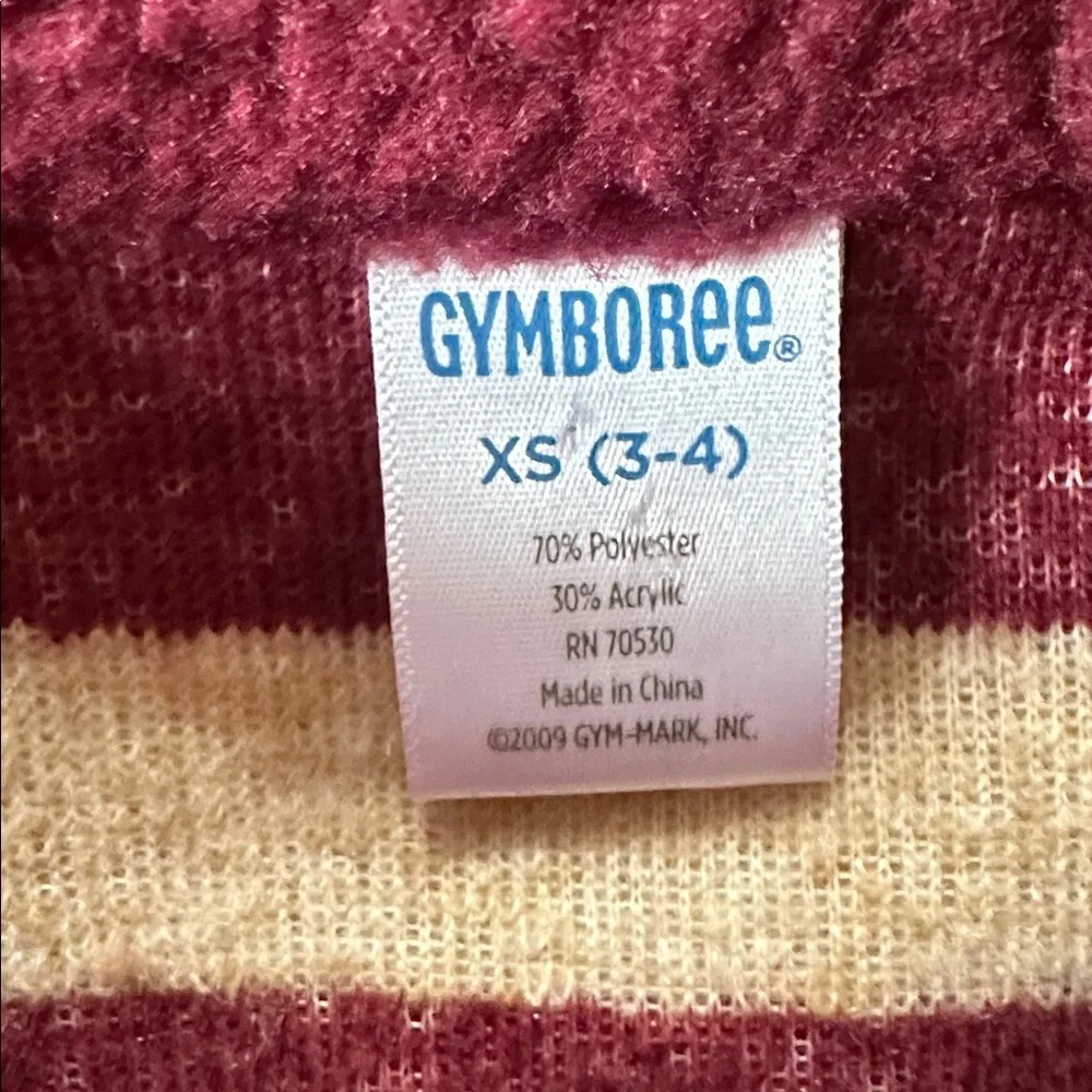 🤎 GYMBOREE Quarter zip jacket coat size XS 3T 4T maroon tan fleece coat warm