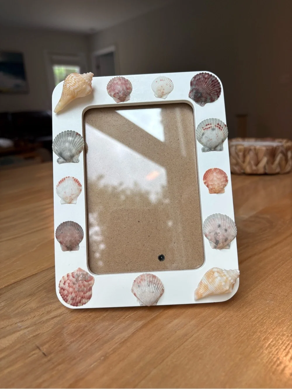 Handmade Seashell Picture Frame (4x6”) - Coastal Beach Cottage Decor