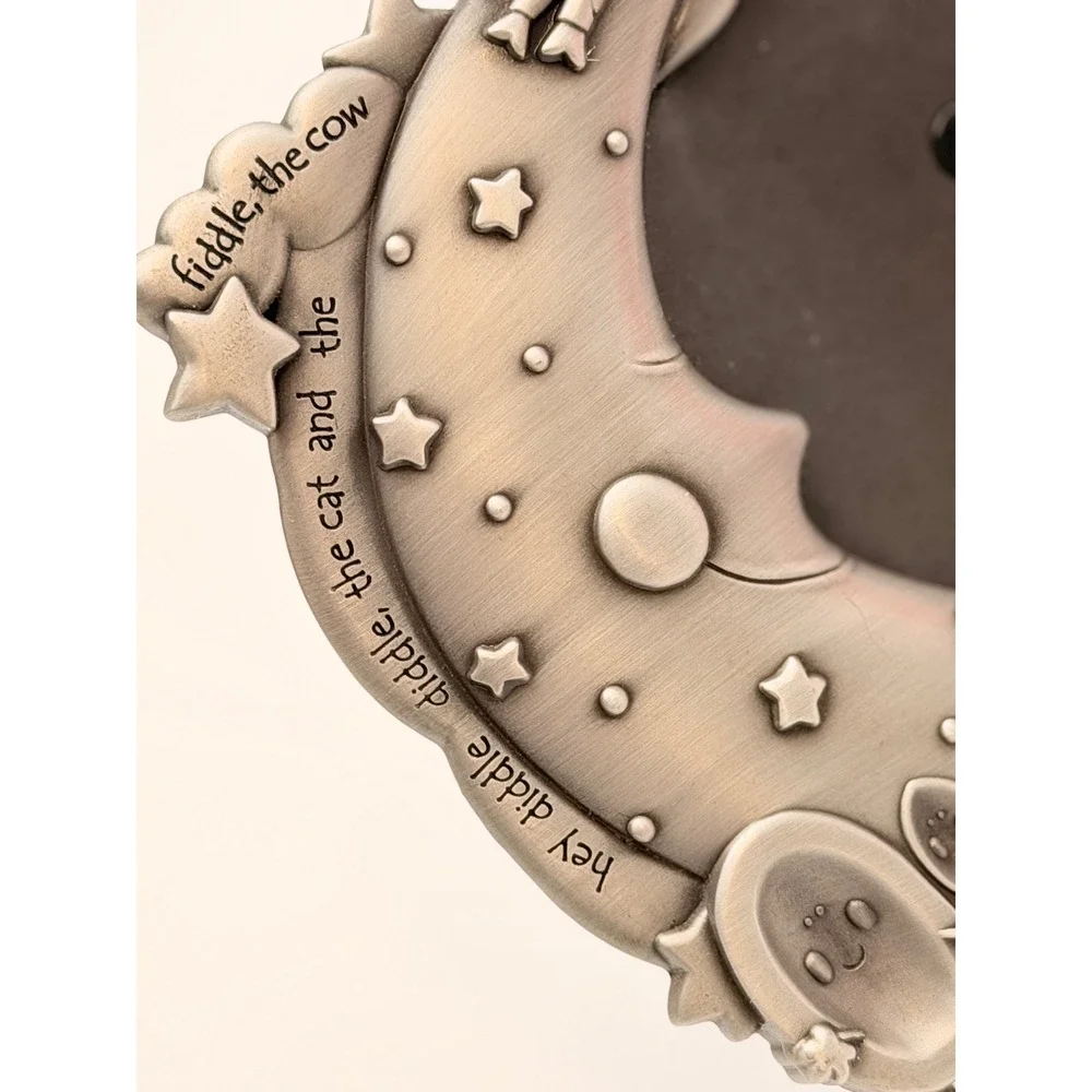 Malden Hey Diddle Diddle Pewter Tone Nursery Rhyme Baby Photo Frame Cow Moon