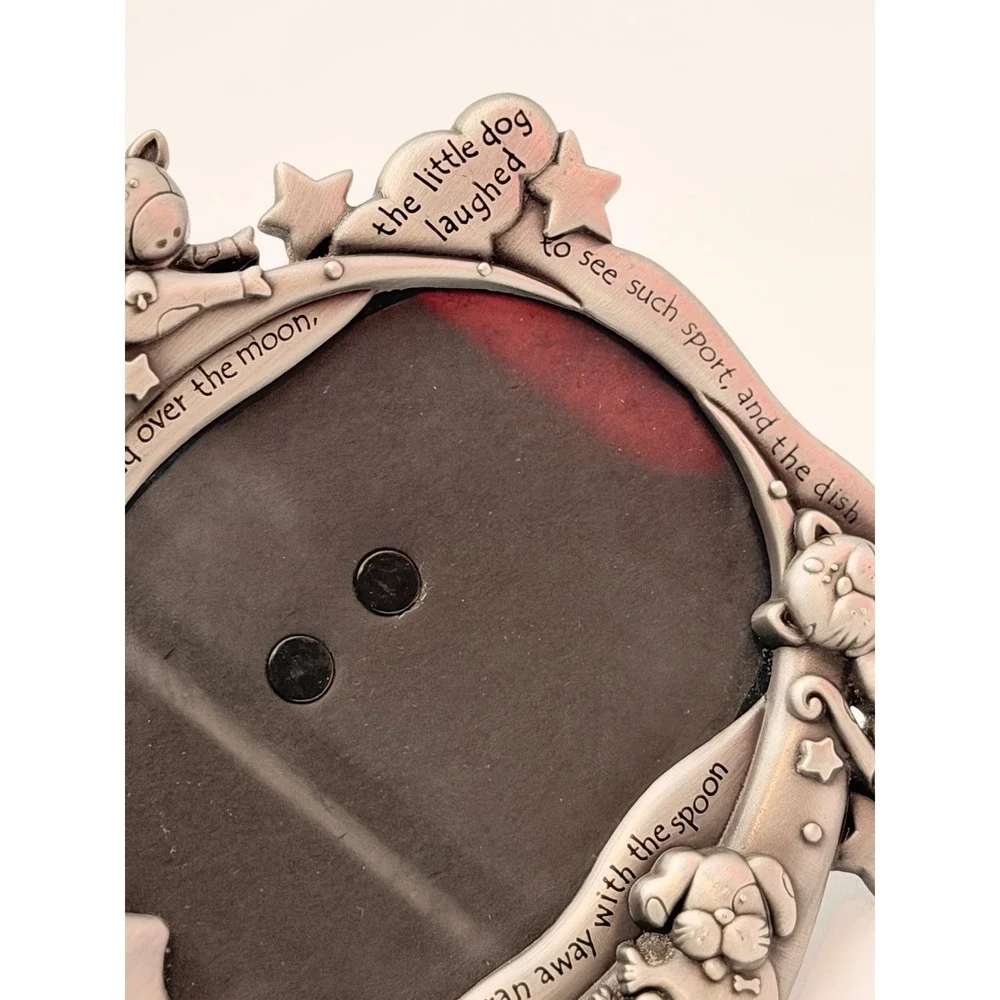 Malden Hey Diddle Diddle Pewter Tone Nursery Rhyme Baby Photo Frame Cow Moon
