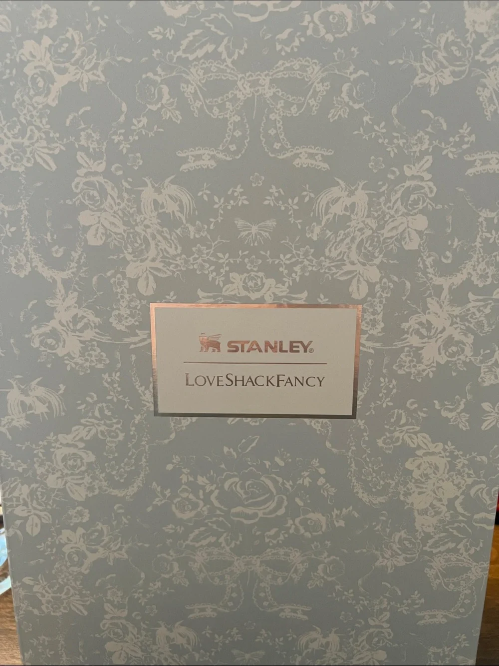 LoveShackFancy Pale Blue and White Floral Wallpaper Panel