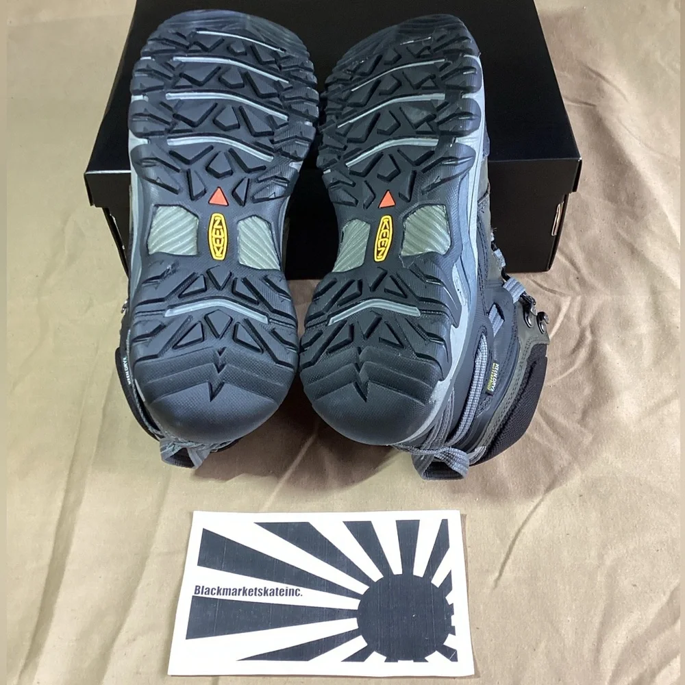 NWOB KEEN Ridge Flex WP Hiking Boots Steel Grey 1024911 Men's 9.5