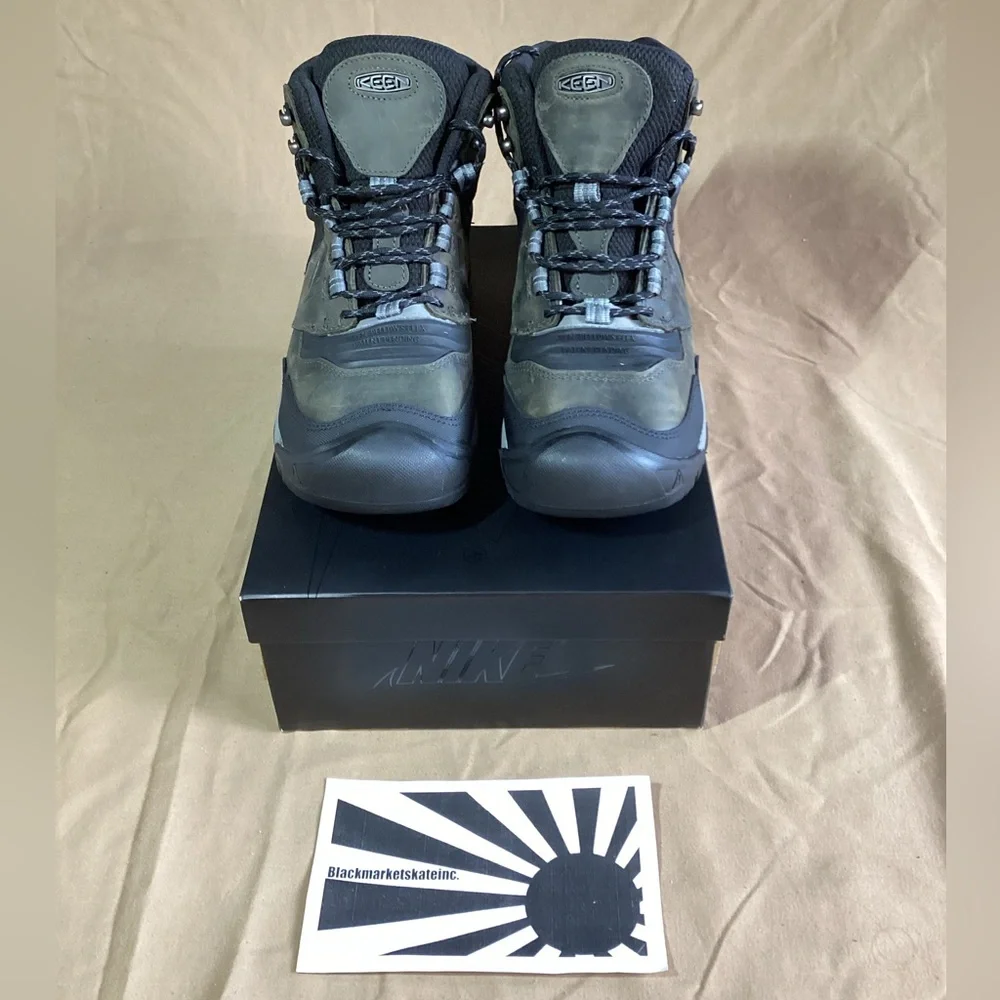 NWOB KEEN Ridge Flex WP Hiking Boots Steel Grey 1024911 Men's 9.5