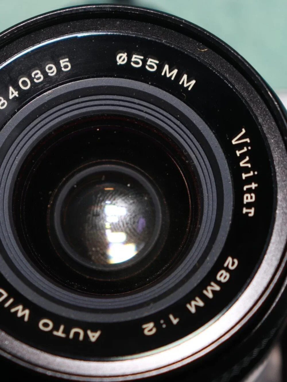 Canon AT-1 35mm Film Camera W/Vivitar 55mm Lens for parts. Shutter Not Working.