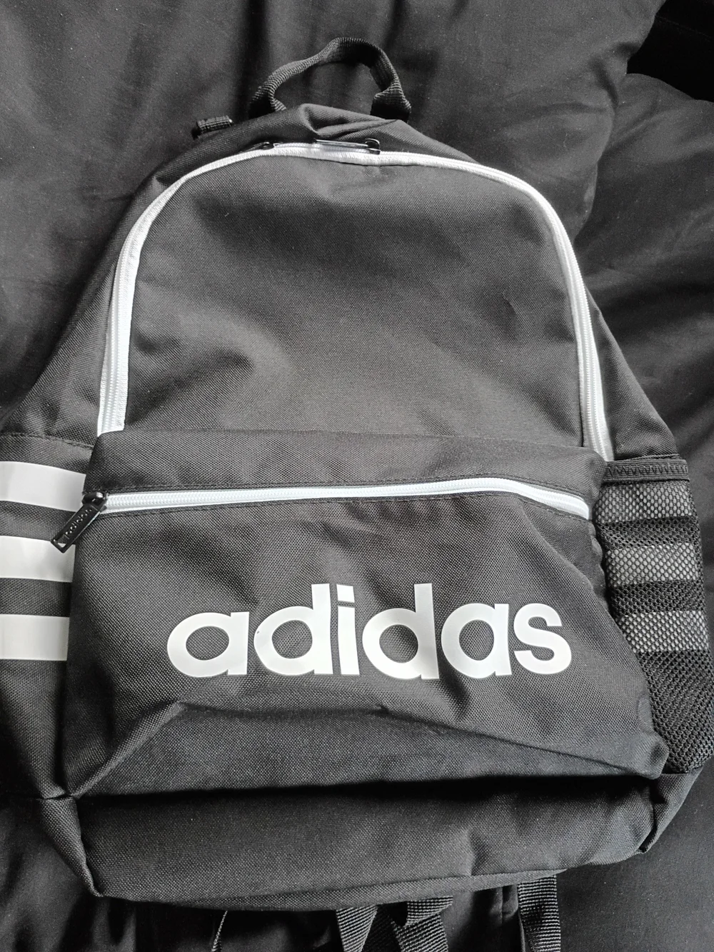 adidas Black Backpack with White Logo and Accents