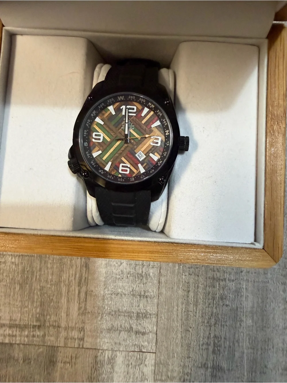 2nd Shot Pioneer Recycled Skateboard Watch 45mm Black Rubber Band New in Box