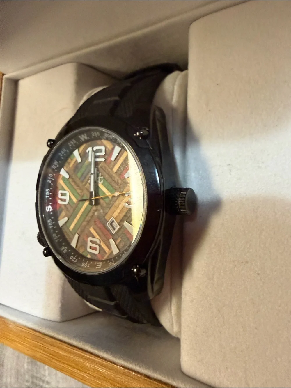 2nd Shot Pioneer Recycled Skateboard Watch 45mm Black Rubber Band New in Box
