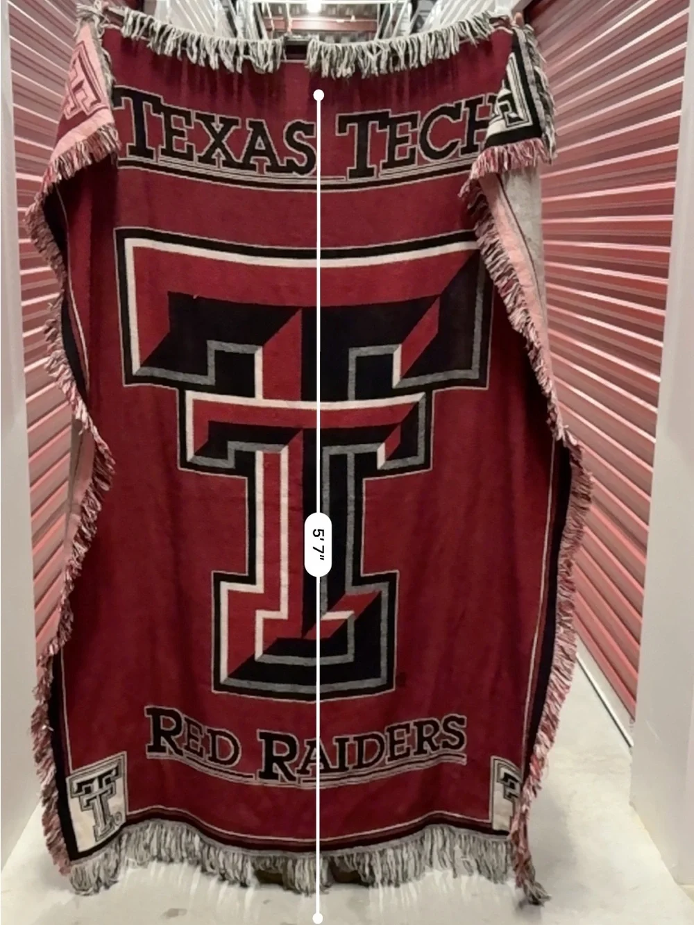 Texas Tech Red Raiders Woven Throw Blanket Tapestry Fringe 68” x 52” NCAA