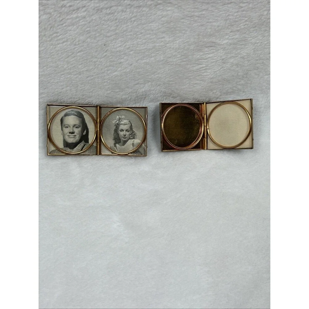 Vintage Mini Picture Frame Old Hollywood Star Golf Dancer Folding Travel Size