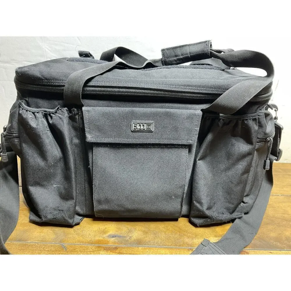 5.11 Patrol Ready Tactical Bag Large Travel Pockets Zippers Black Shoulder Strap