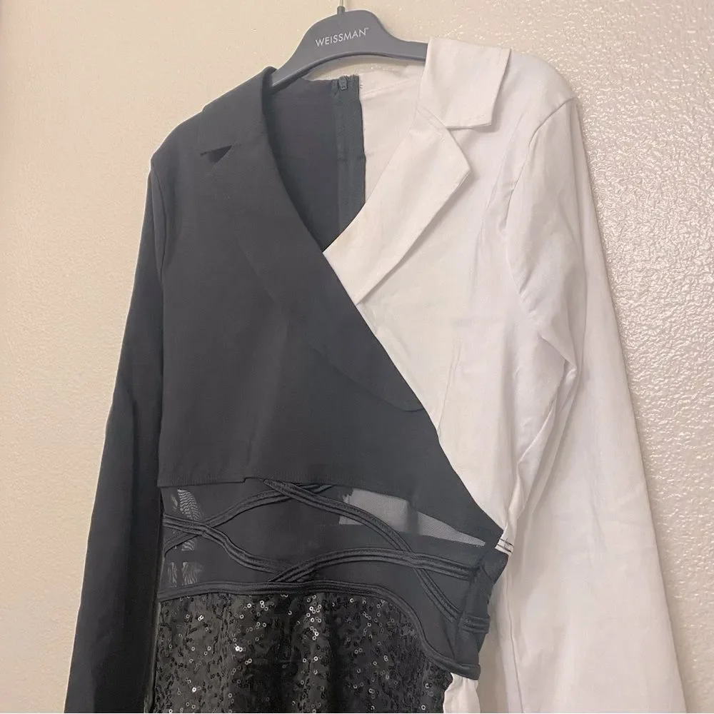 Weissman dance costume white black