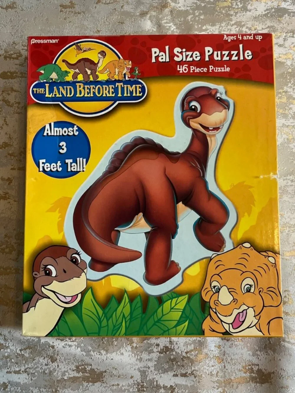 Pressman Land Before Time Dinosaur Floor Puzzle Pal Size 3' Tall 46 Pc Vtg 2004