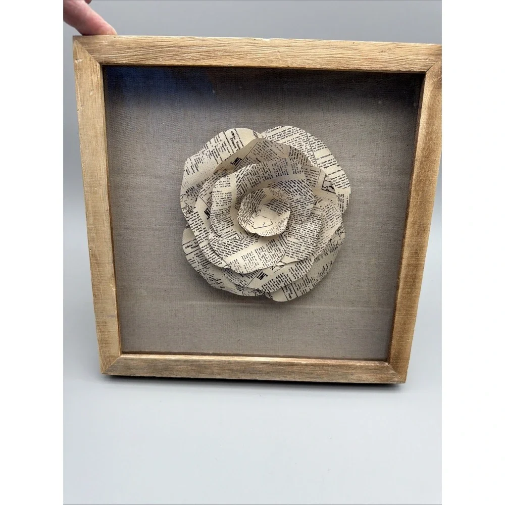 3D Art Framed Newspaper Origami Wooden Finished Frame 11