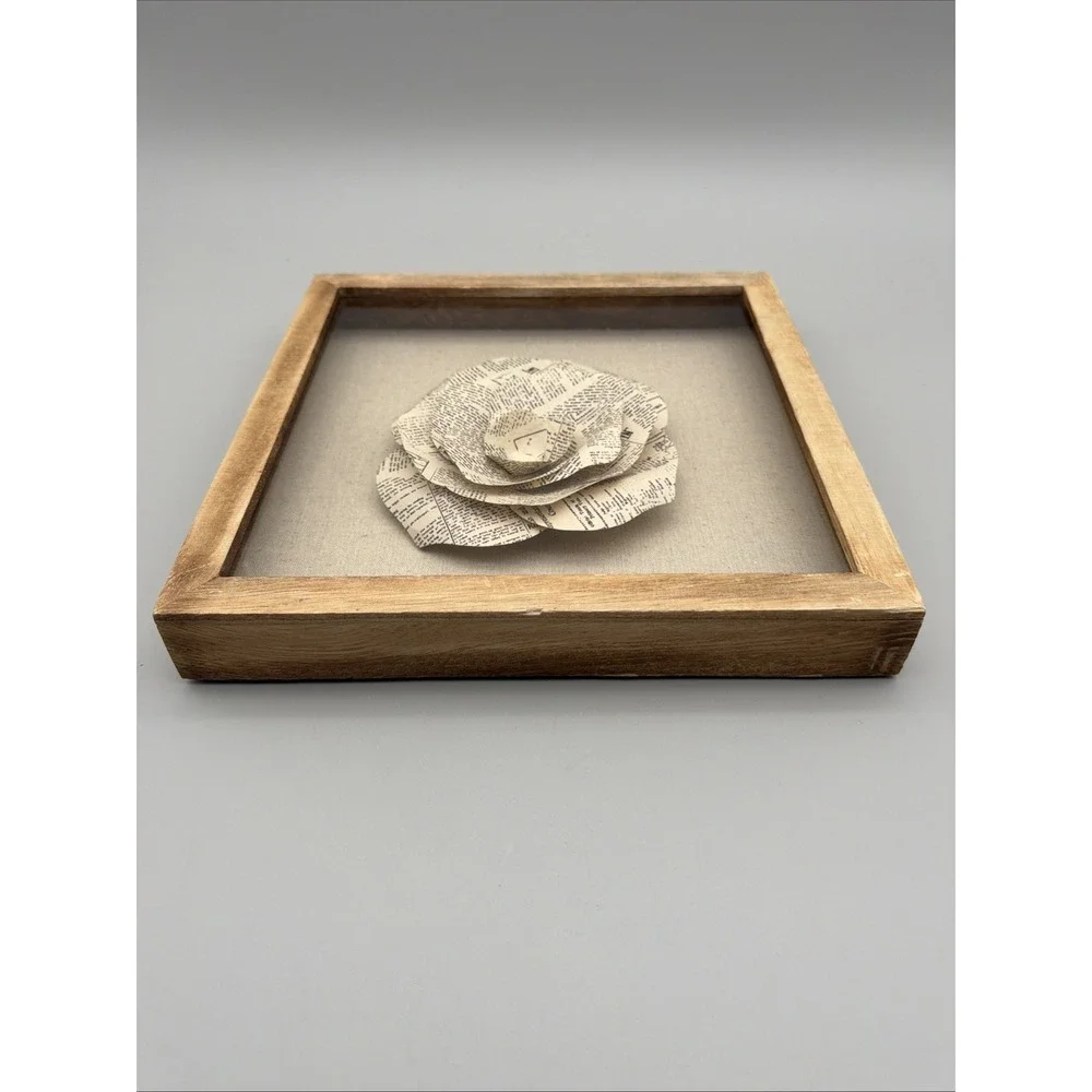 3D Art Framed Newspaper Origami Wooden Finished Frame 11