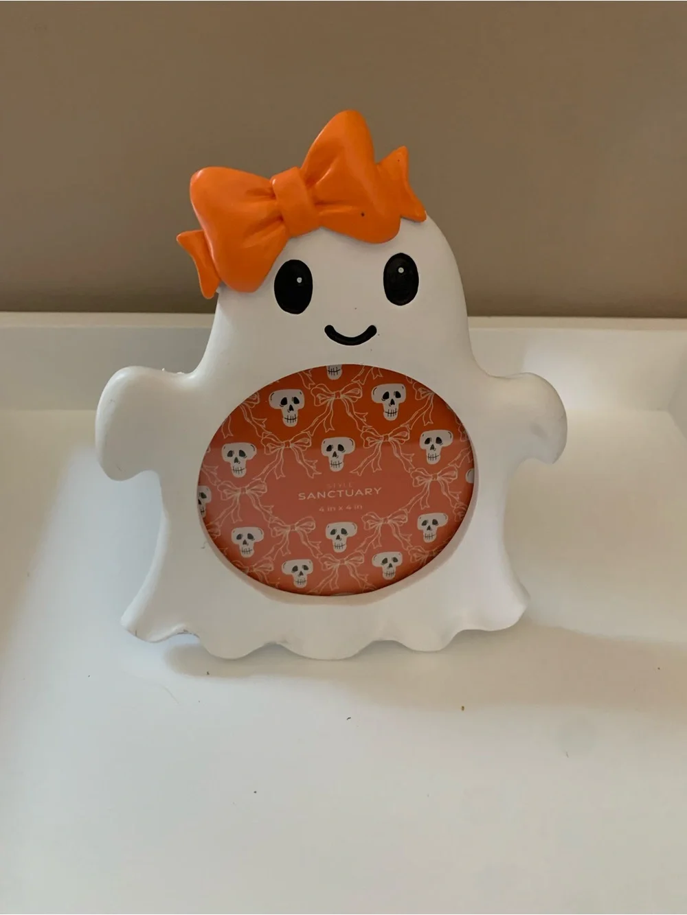 Orange Bow Ghost Picture Frame - Home Accents