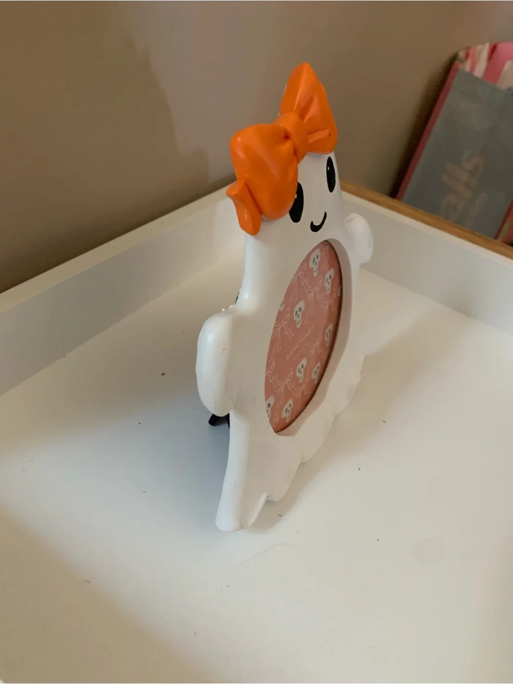 Orange Bow Ghost Picture Frame - Home Accents