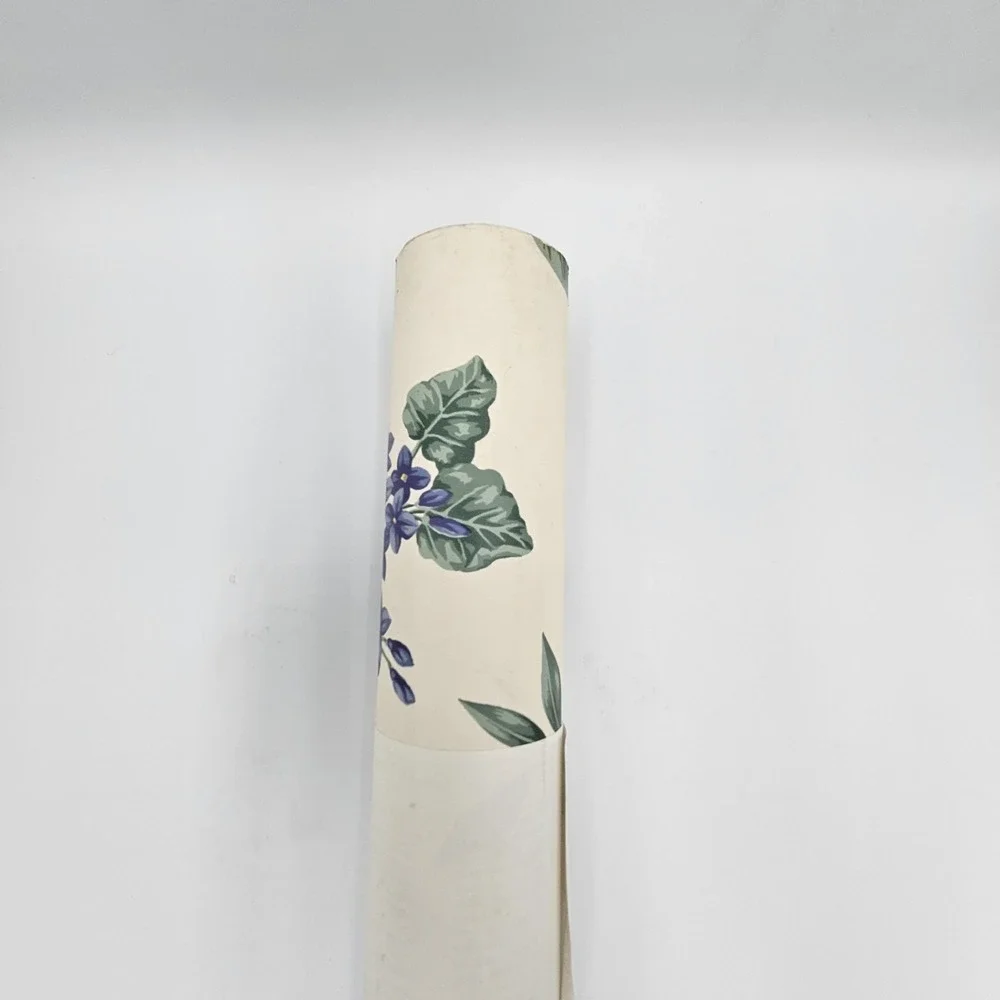 Vintage Wallquest Wallpaper Roll NS31307 Floral Vinyl Wallcovering Purple Yellow