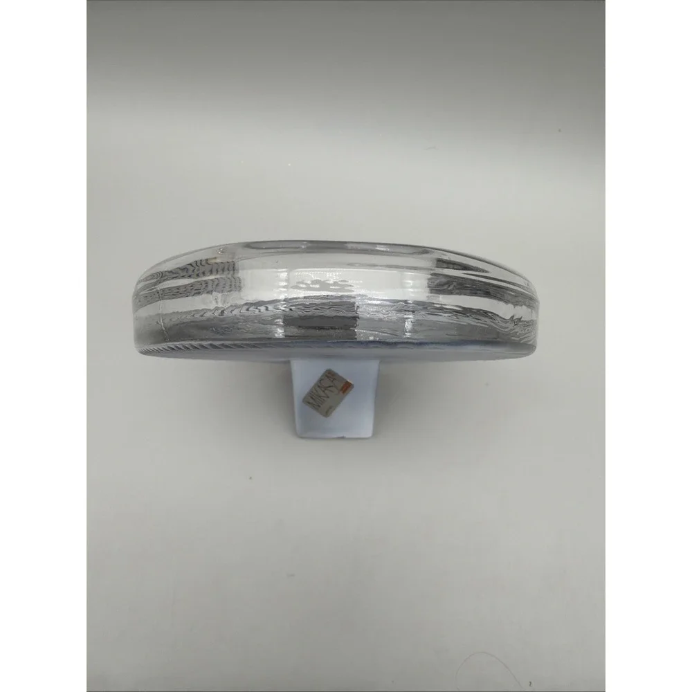Mikasa Japan Glass Oval Picture Frame Textured Striped Clear Glass Modern 6.5