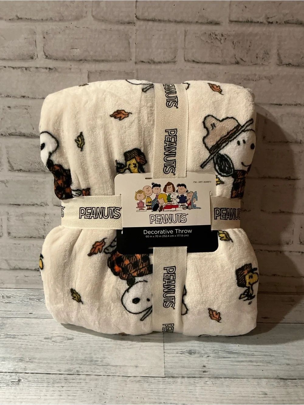 Berkshire VelvetLoft Peanuts Snoopy & Woodstock Fall Harvest Throw-60” x 70”