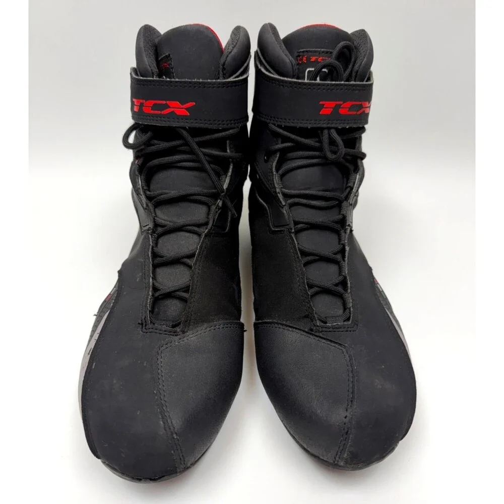 TCX X-Road Waterproof Motorcycle Riding Boots Black Red Men's US 12 EU 46