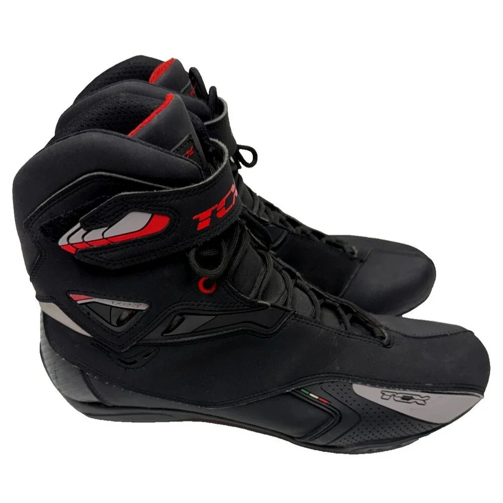 TCX X-Road Waterproof Motorcycle Riding Boots Black Red Men's US 12 EU 46