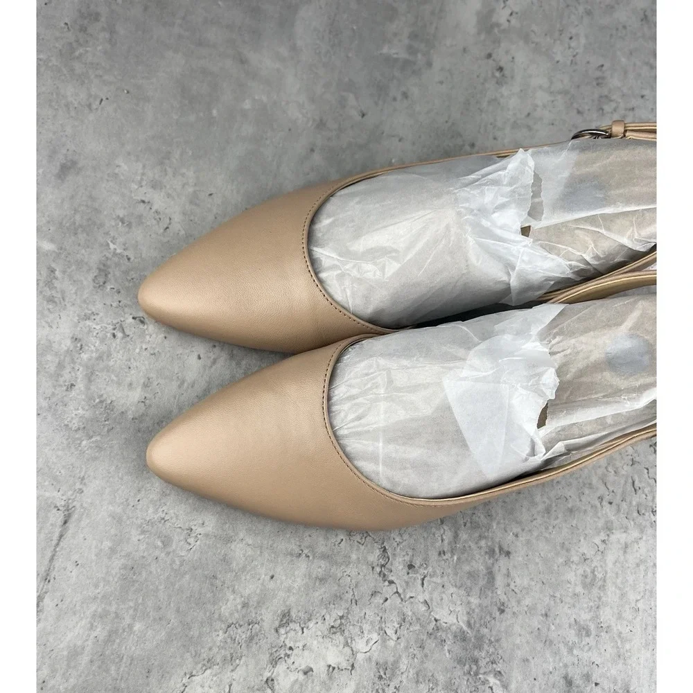 Naturalizer Womens Banks Nude Beige Slingback Strap Flats Size 6.5W New