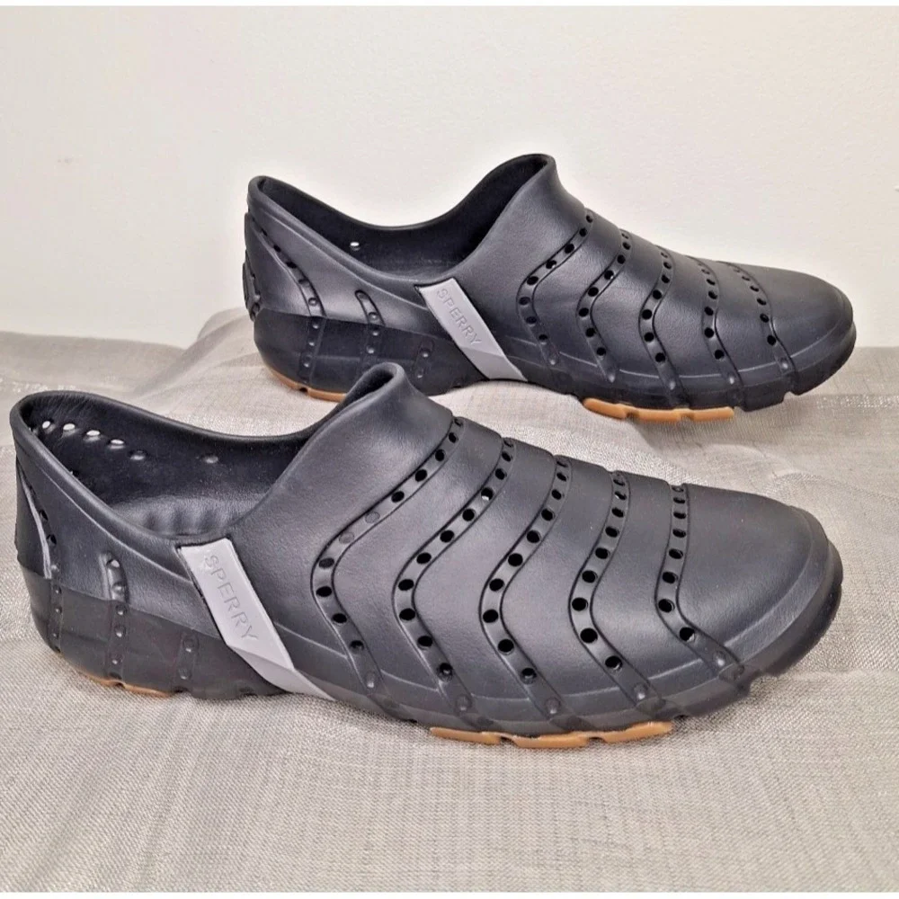 NEW Sperry Water Strider Black Mens 9 Waterproof Shoes Slip on Sports Womans‎ 10
