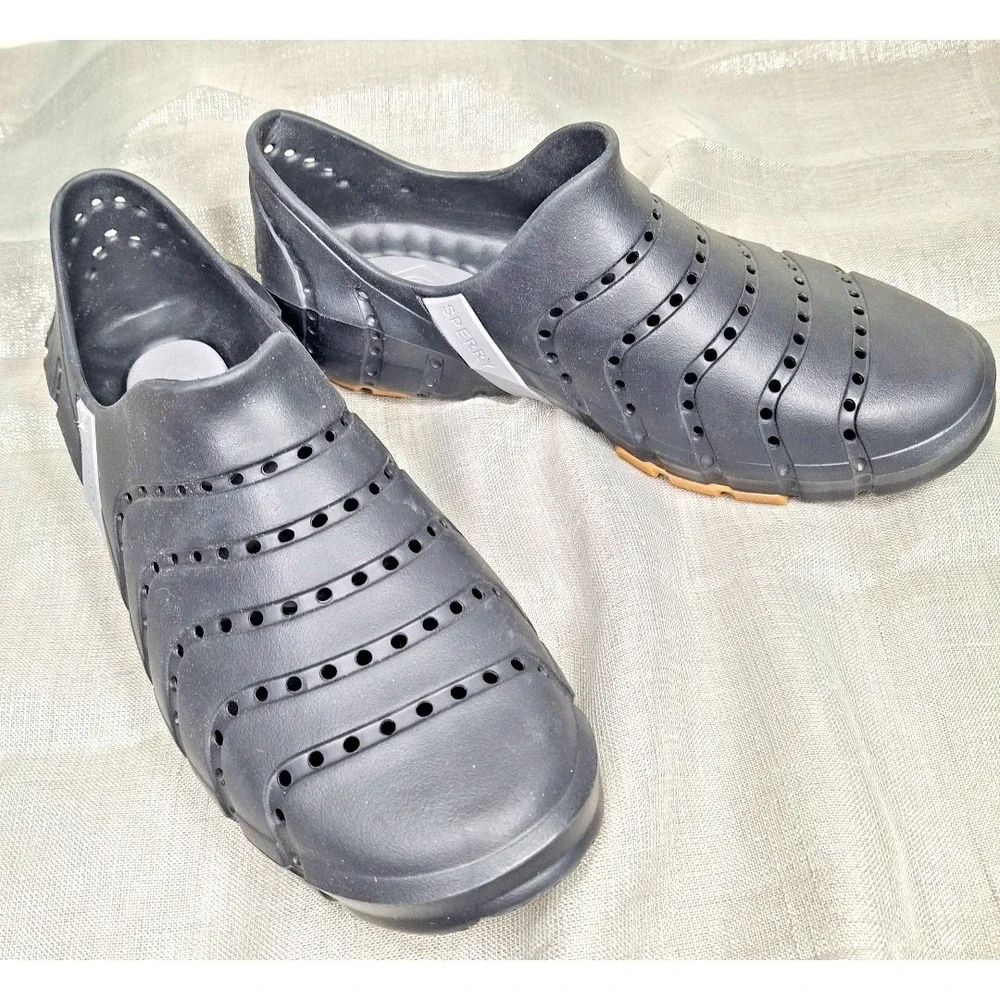 NEW Sperry Water Strider Black Mens 9 Waterproof Shoes Slip on Sports Womans‎ 10