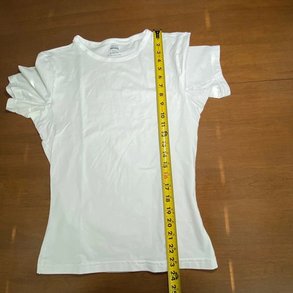 Spanx Mens Sculpt Cotton Compression Crew Neck Undershirt White XL 60007R