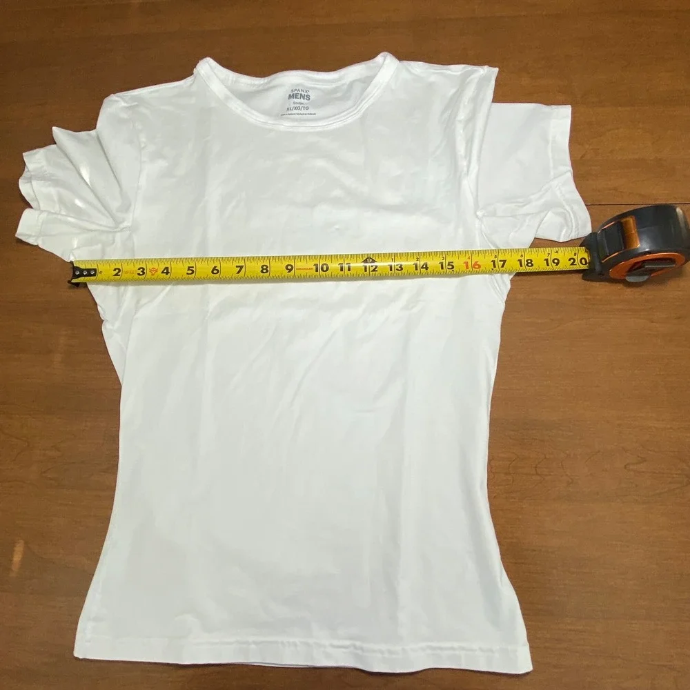 Spanx Mens Sculpt Cotton Compression Crew Neck Undershirt White XL 60007R