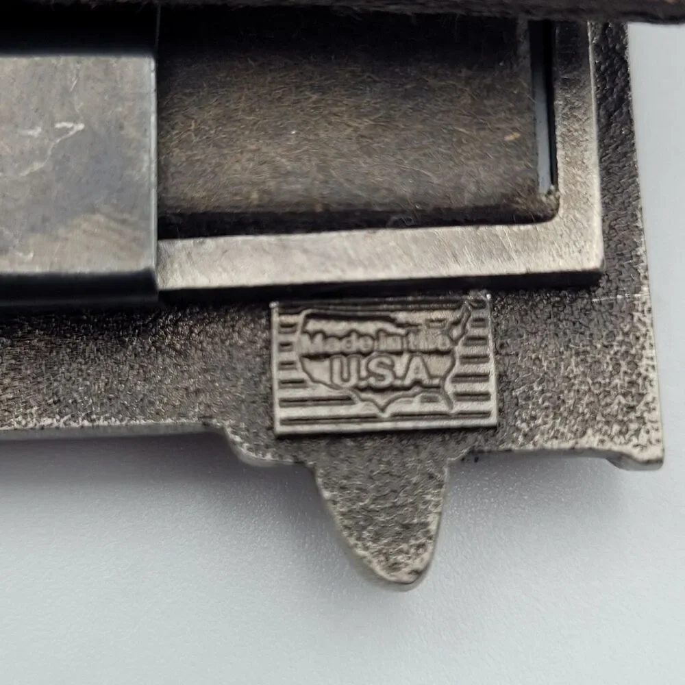 1988 Old World Pewter Firefighter Photo Frame Dalmation Axe Hat Wallet Size USA
