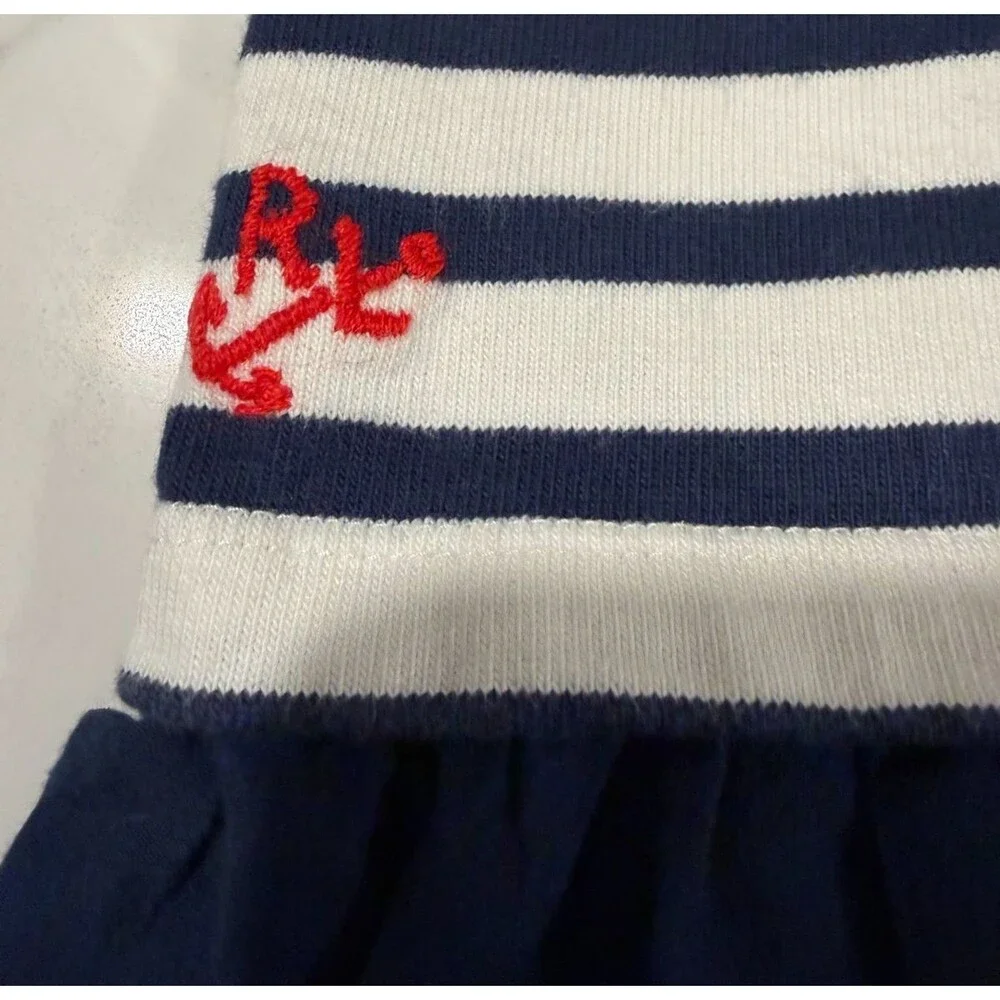 Ralph Lauren Girl's Striped Dress Anchor 18M Nautical Preppy