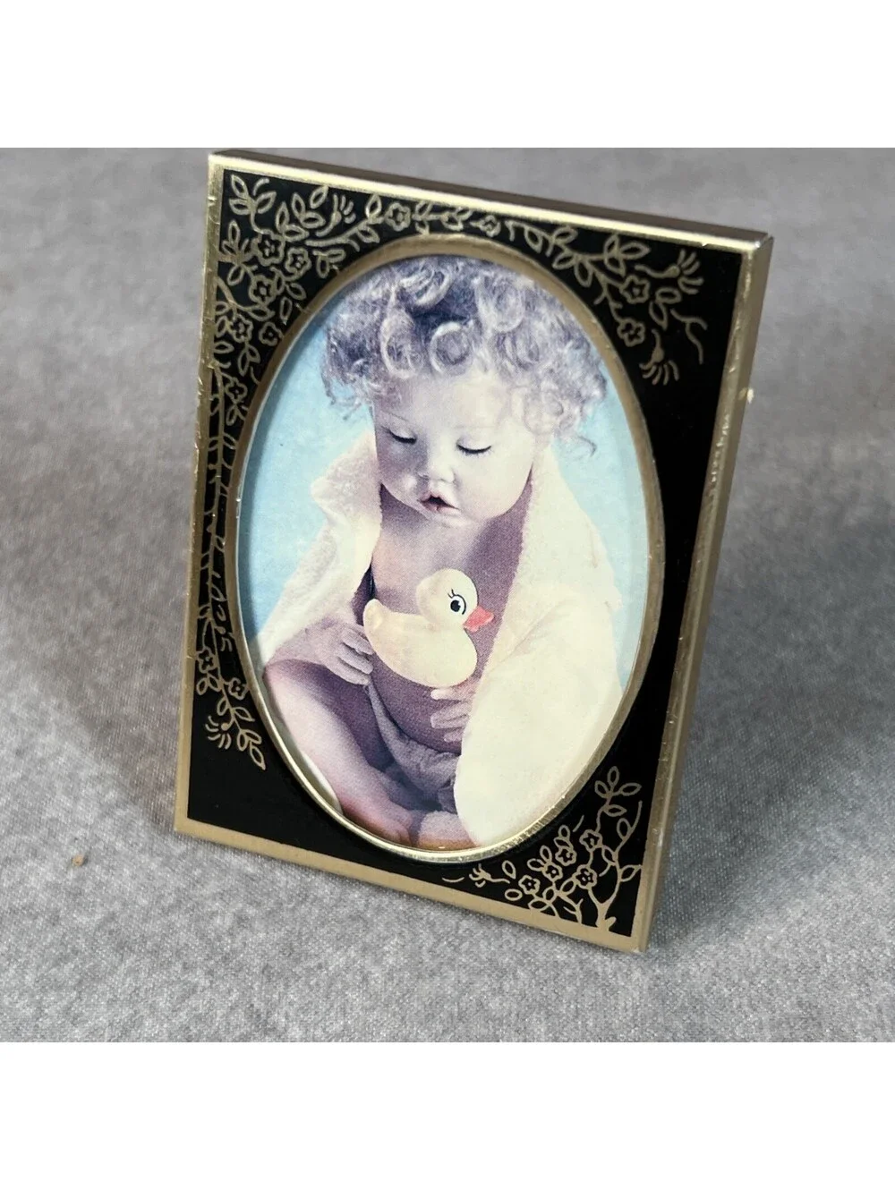 Miniature Picture Frames Photo Frames Black Gold Asian Vintage Tiny 2.5”x2”