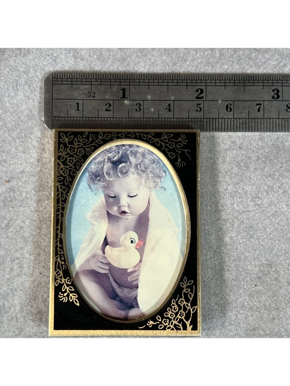 Miniature Picture Frames Photo Frames Black Gold Asian Vintage Tiny 2.5”x2”