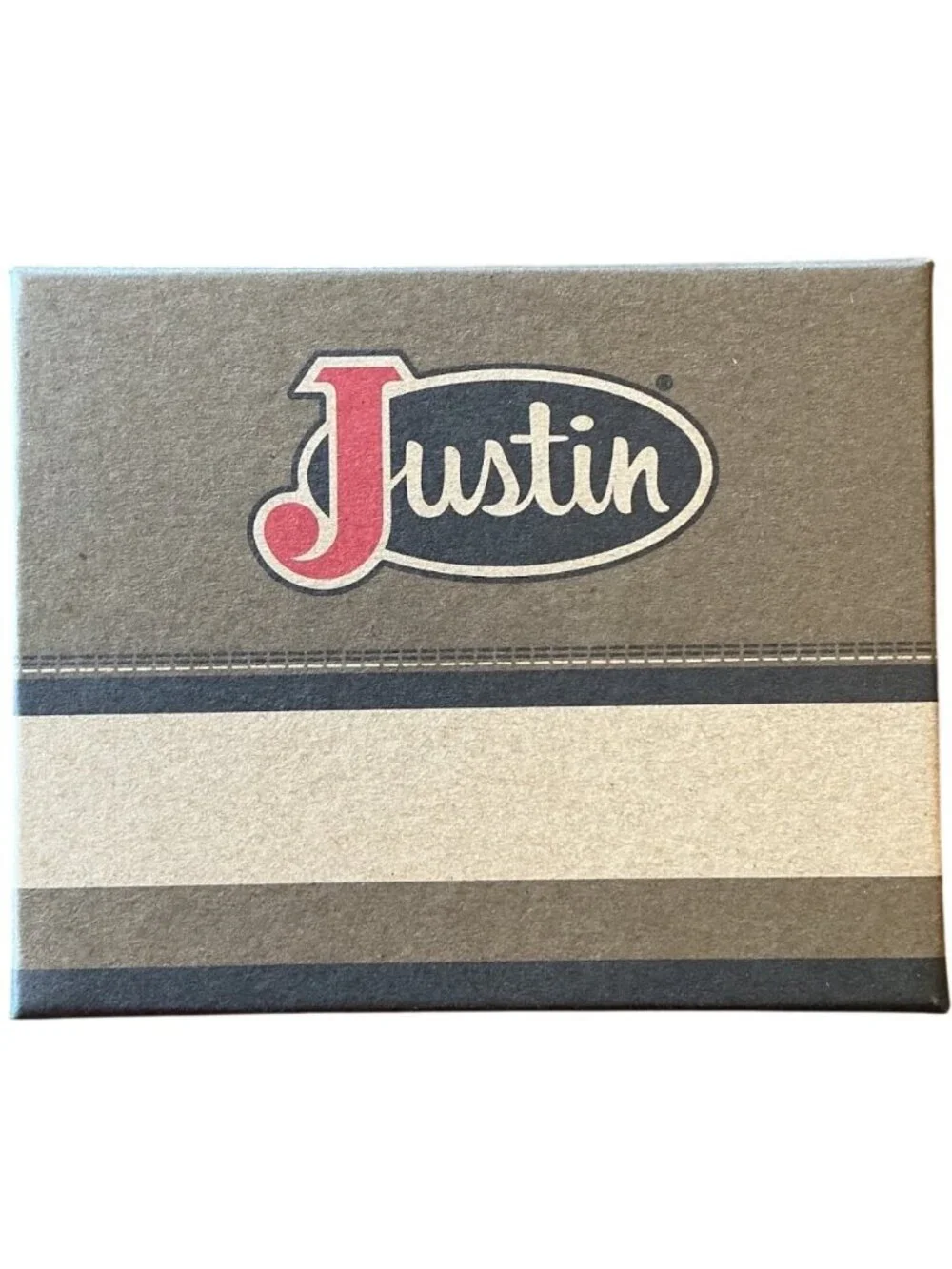 Justin RFID Slim Bifold Wallet Brown Genuine Leather Logo New Box