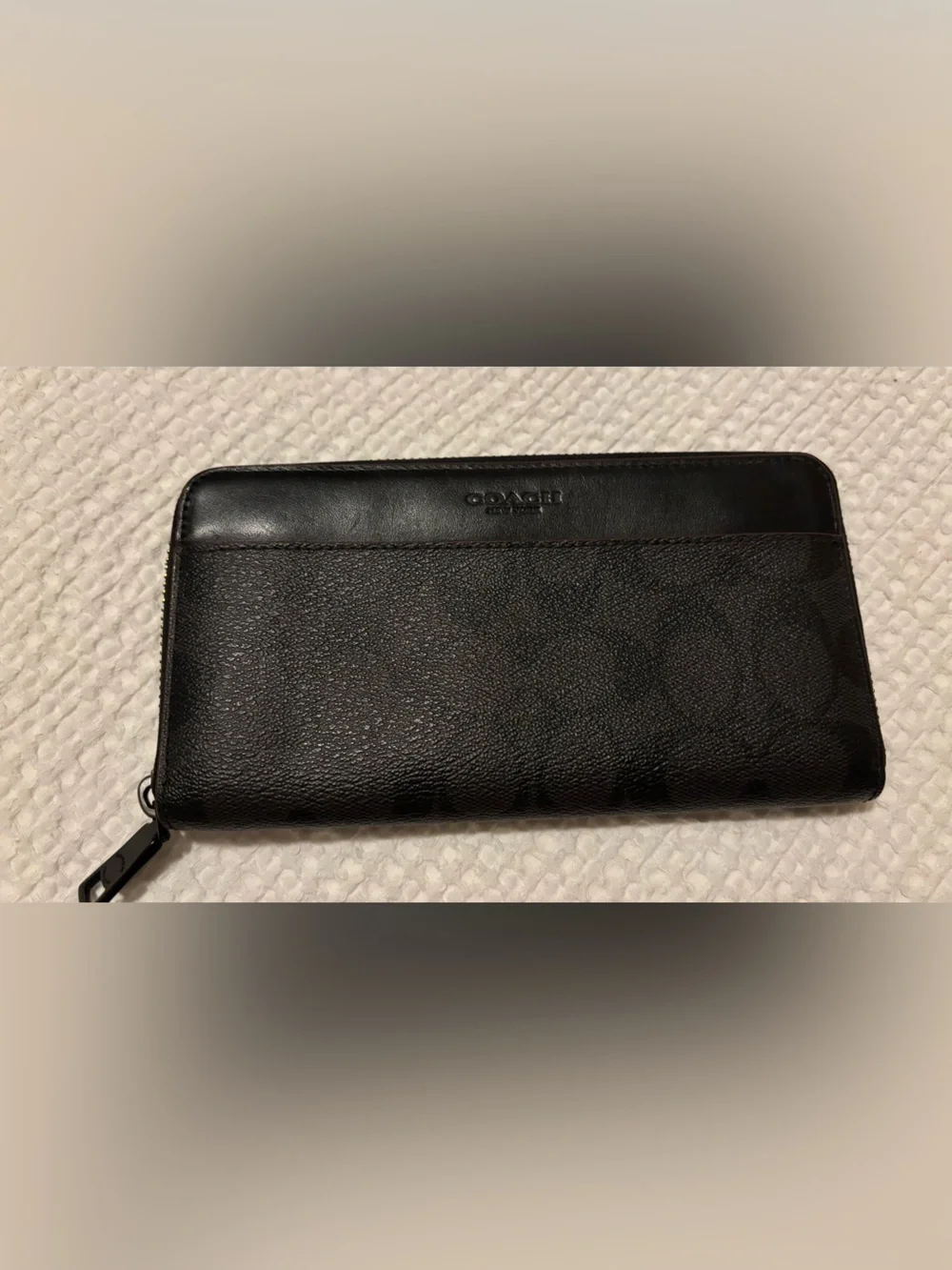 Coach Black wallet with Smooth Logo Panel