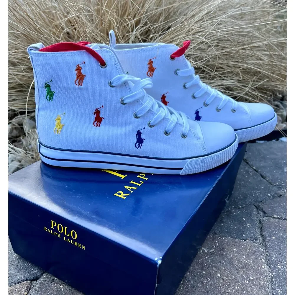 New! Polo Ralph Lauren high top sneakers unisex 6.5kids/6.5 mens/8.5 womens