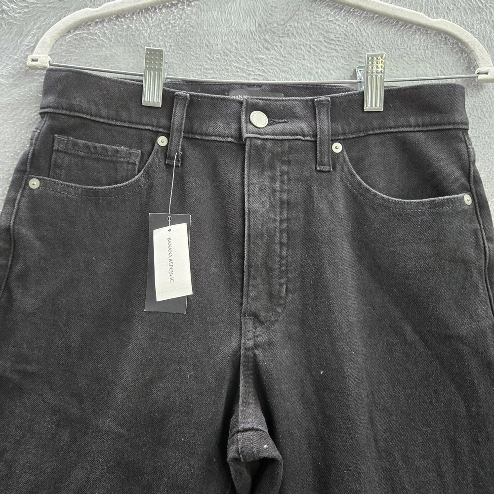 Banana Republic Men Jeans 29 Black Premium Denim High-Rise Slim NWT‎