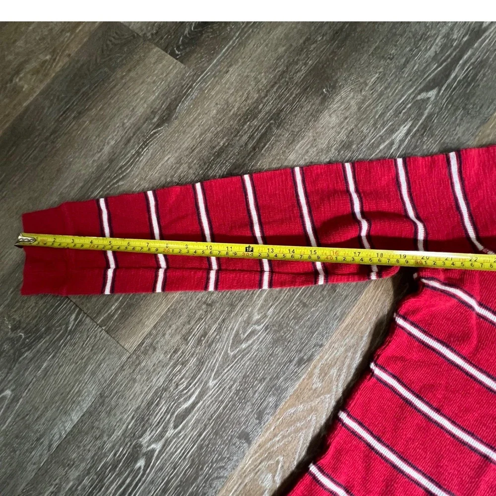 Banana Republic Thermal Shirt Mens XL Red Striped Waffle Knit Long Sleeve