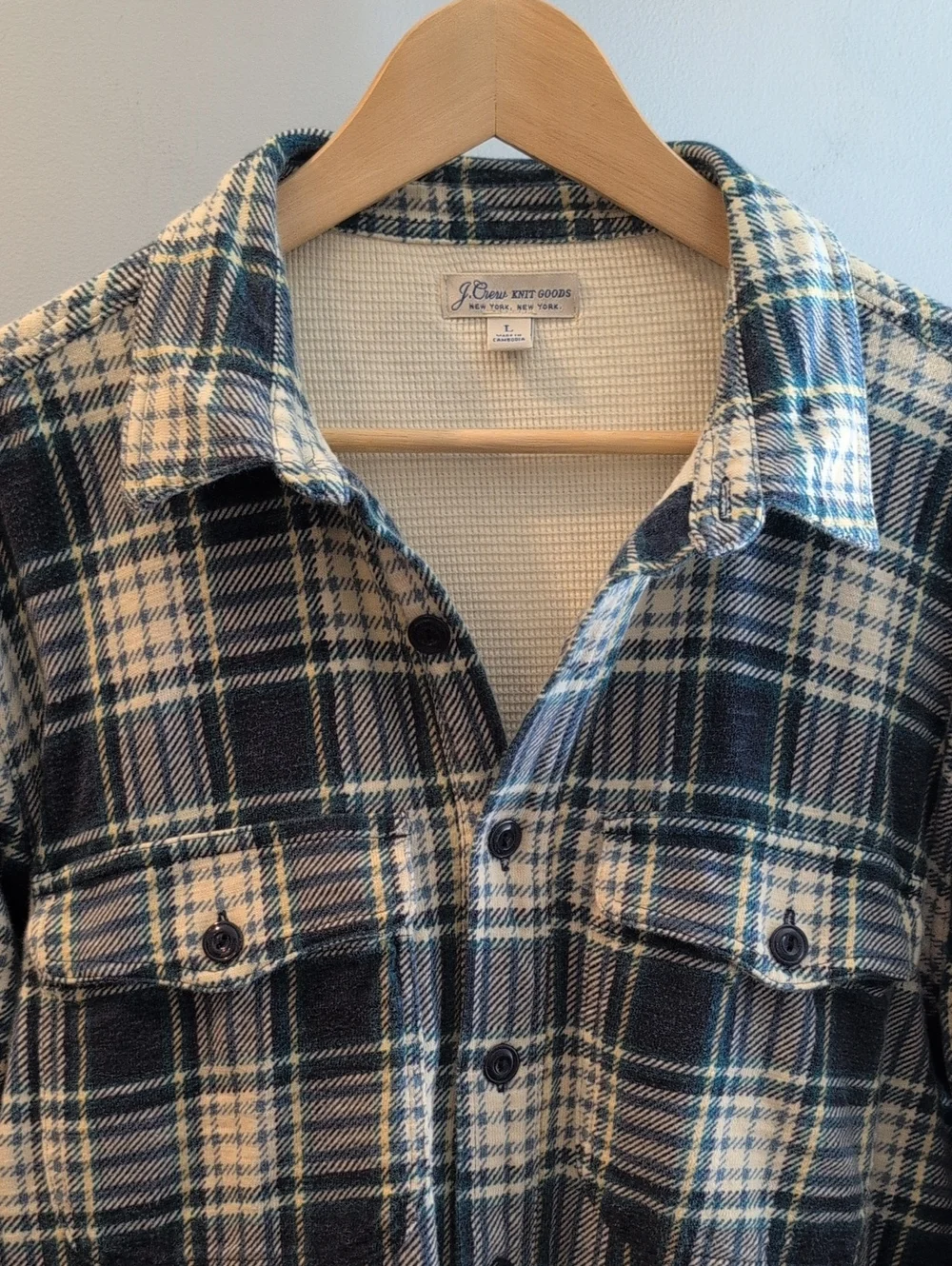 J. Crew Mens L Heavyweight Thermal Lined Button Down Shirt/Jacket Style #BB816