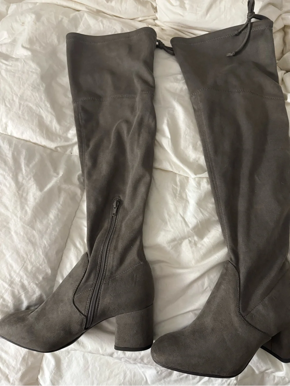 Kelly & Katie Gray Over-the-Knee Block Heel Boots