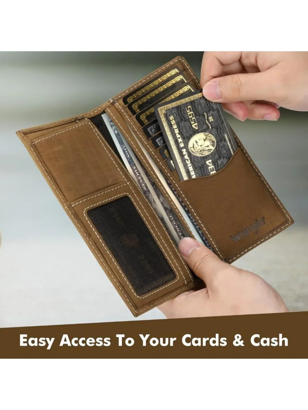 Genuine Leather Bifold Wallet for Men | Extra Capacity Western Rodeo Style Gift