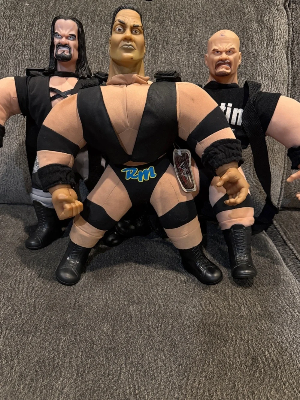 WWF Wrestling Titan Backpack Lot Of 3 Stone Cold The Undertaker The Rock WWF