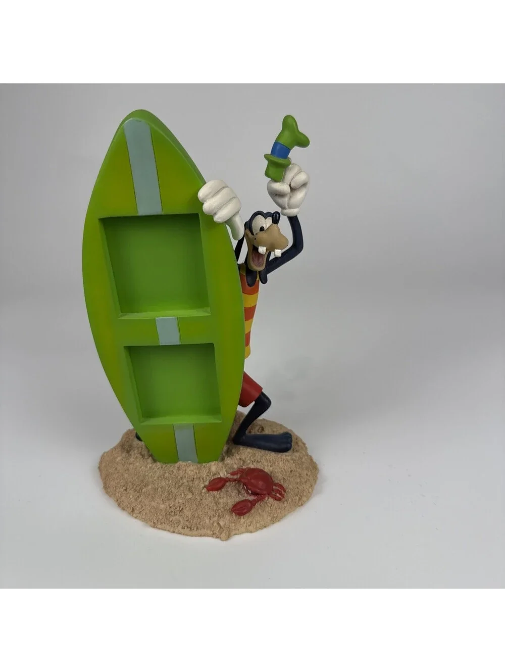 Disney Store Surfer Goofy Photo Frame 3D Figurine Surfboard Vintage Disney